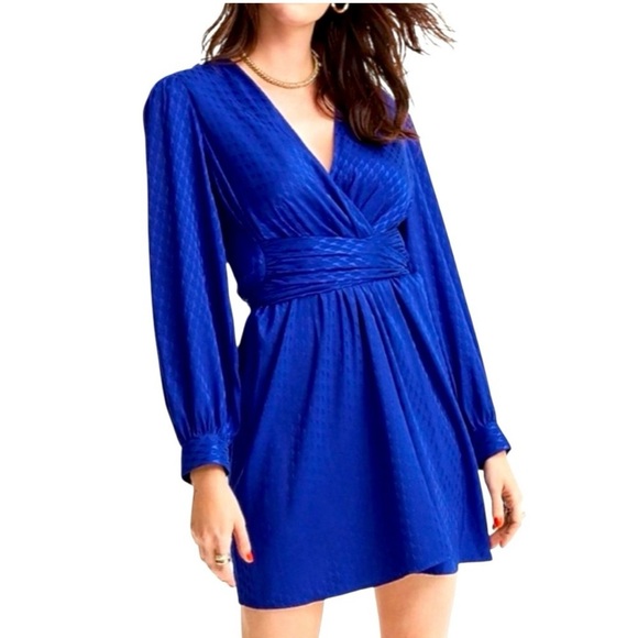 Express Dresses & Skirts - Express Women’s Satin Blue Tie Waist Mini Dress NWT